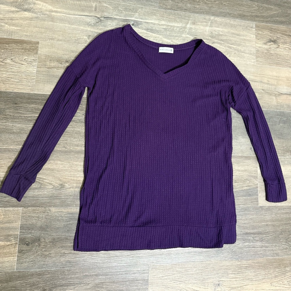 Kiki LaRue Purple Textured Top